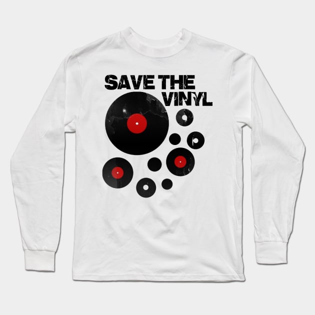 Save The Vinyl Long Sleeve T-Shirt by hottehue